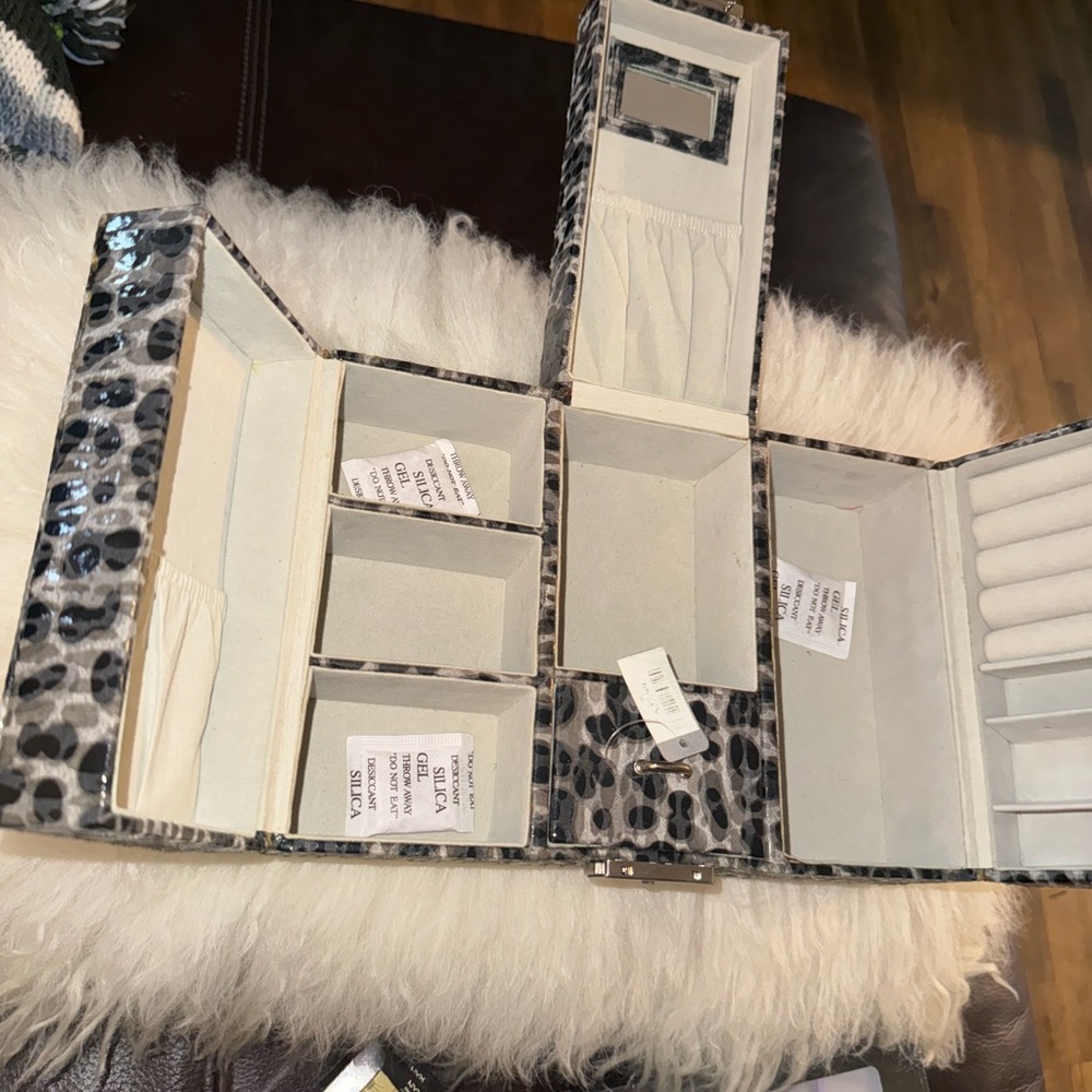 Leopard Print makeup or jewelry Box